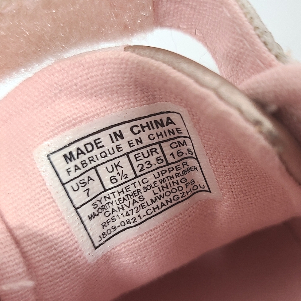 Polo Ralph Lauren Elmwood Velcro Sneakers Metallic Pink Girl's Sz 7 - Picture 8 of 15